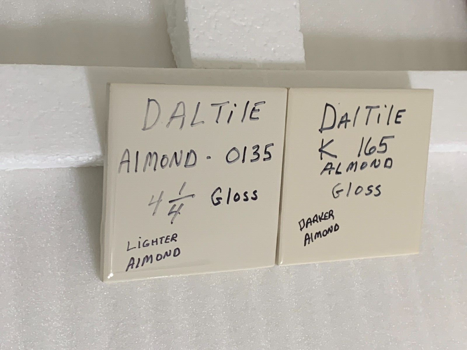 Vintage New Daltile Ceramic 4 1/4″ x 4 1/4″ Almond #K165 Gloss *10 pcs*