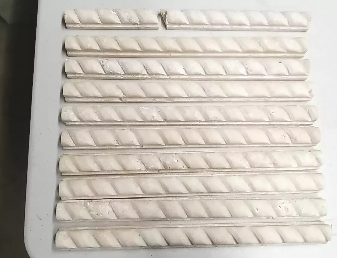Ivory Travertine Honed 1 X 12 Rope Liners Lot Of 10