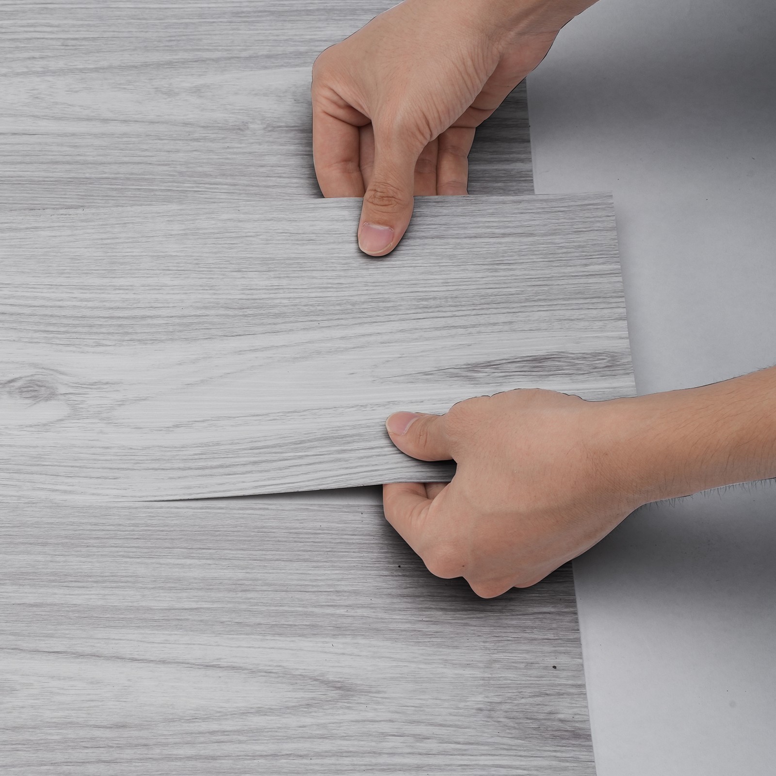 VEVOR Self Adhesive Vinyl Floor Tiles 20PCS 0.62mm Thick Light Gray Wood Grain