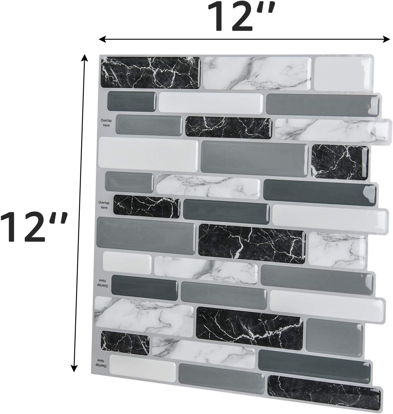 Water-Resistant Peel and Stick Tiles – 12″x12″ (10 Sheets)