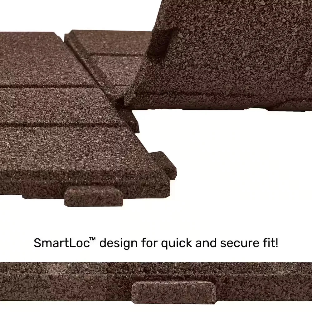 16 in x 16 in Brown SmartLoc Interlocking Rubber Paver 9-Pack DCPV16ILBN9