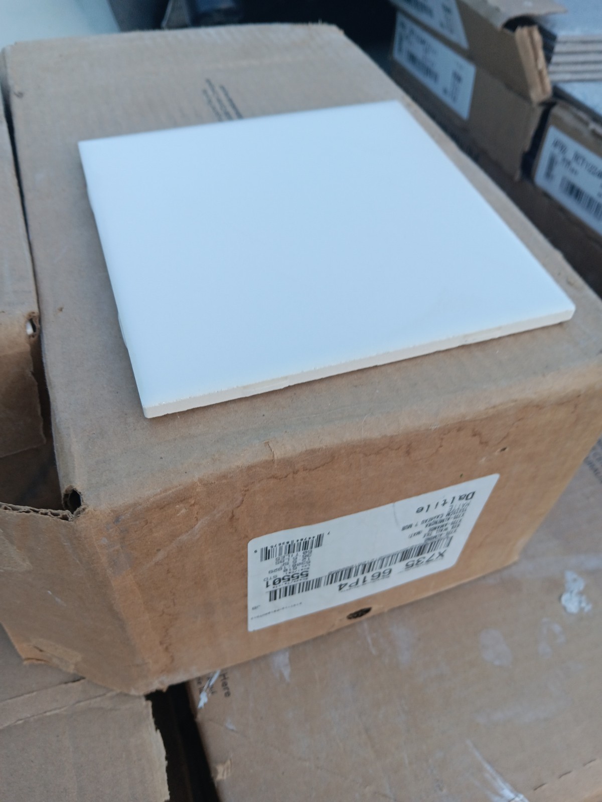 1 Box -24 Tiles (6 ft²) – Matte Almond 6 x 6 Ceramic Subway Tile..Vintage/Retro