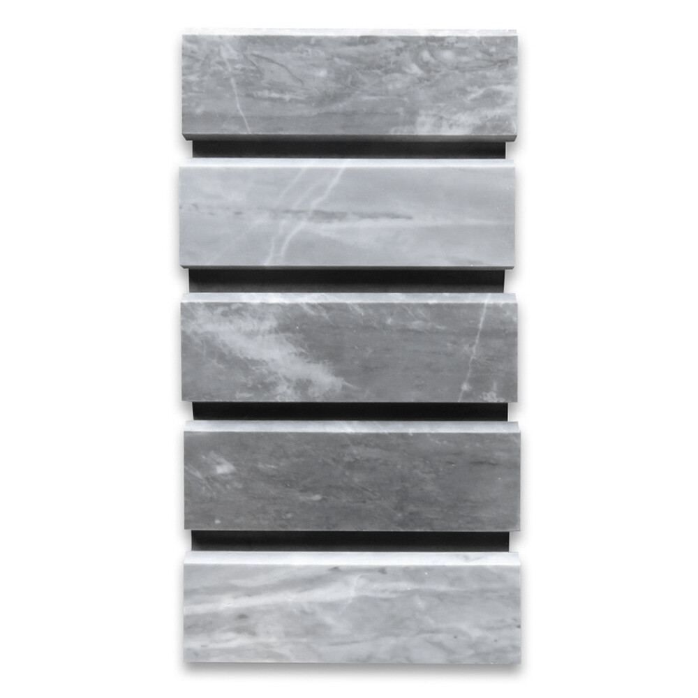 K11H Bardiglio Gray Dark Grey Marble 4×12 Baseboard Trim Molding Honed