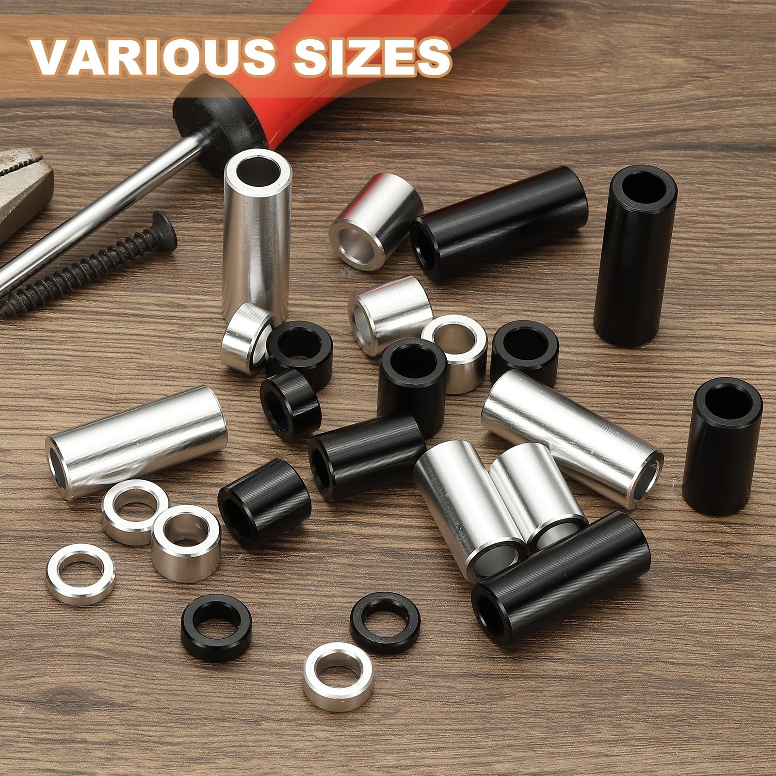 PATIKIL 12PCS Aluminum Spacers, 5/16 x 1/2 Metal Spacers 1/4, Silver