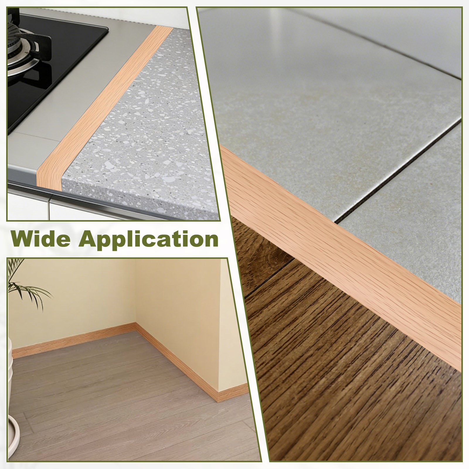 Floor Transition Strip, 3.2FTx1.57″x0.14″ Wood Grain Strips, Black Walnut Color