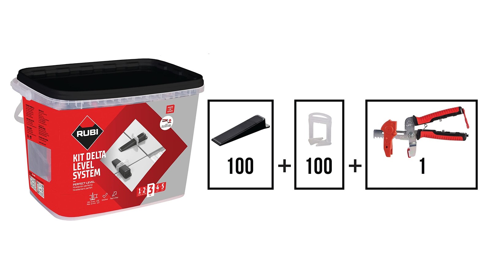 Rubi Tools DELTA 1/16″ (1.5MM) Level System Kit- 03914