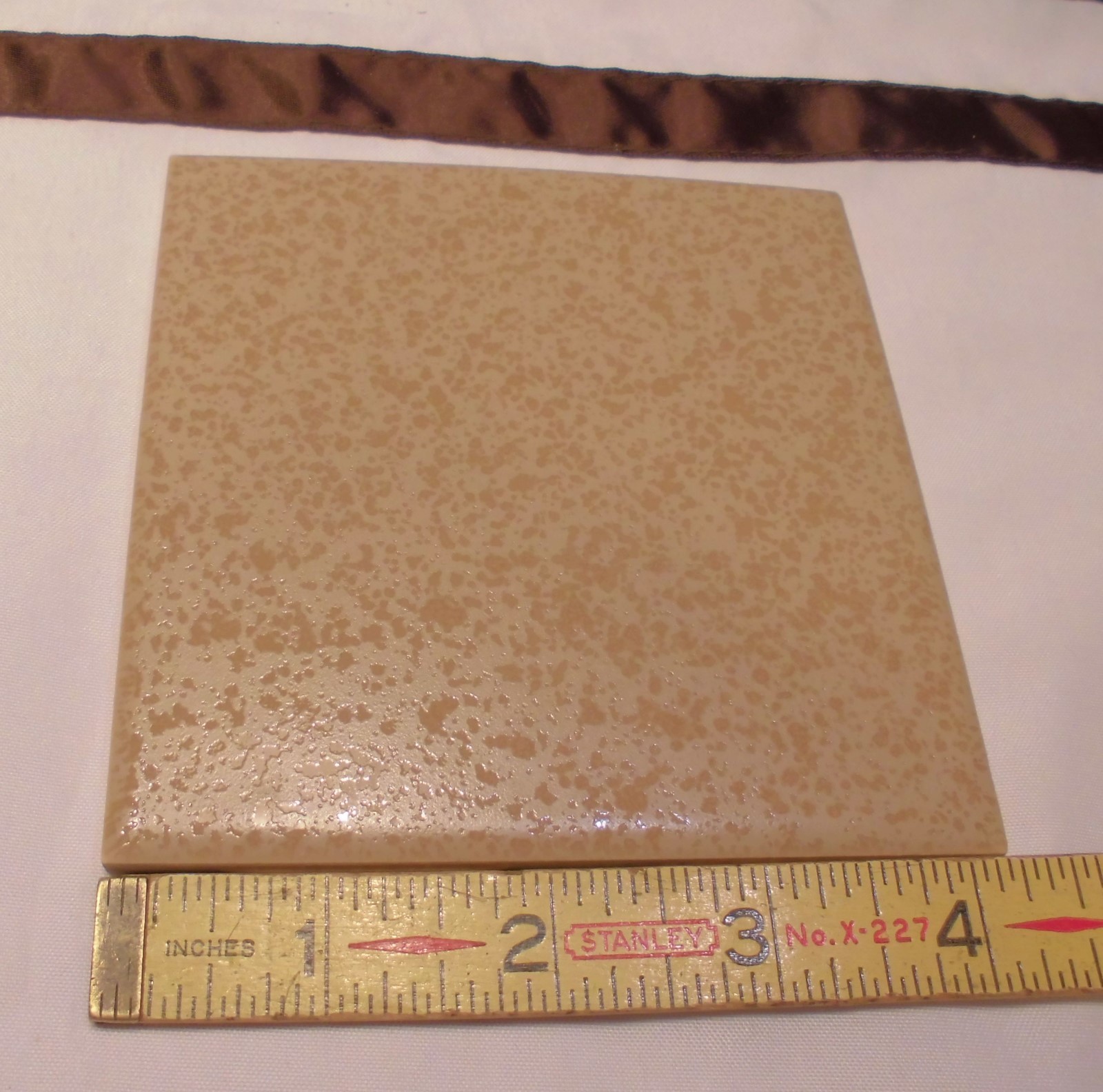 1 pc. *Coffee Color Brown* Ceramic Tile: 4-1/4″ Crystal Glazed by M.T.F. NEW