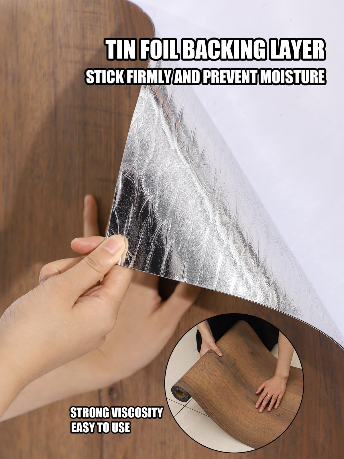 Chejiaye Luxury Thicken Wood Grain Peel and Stick Floor Tiles 17.72 ” x 118″S…
