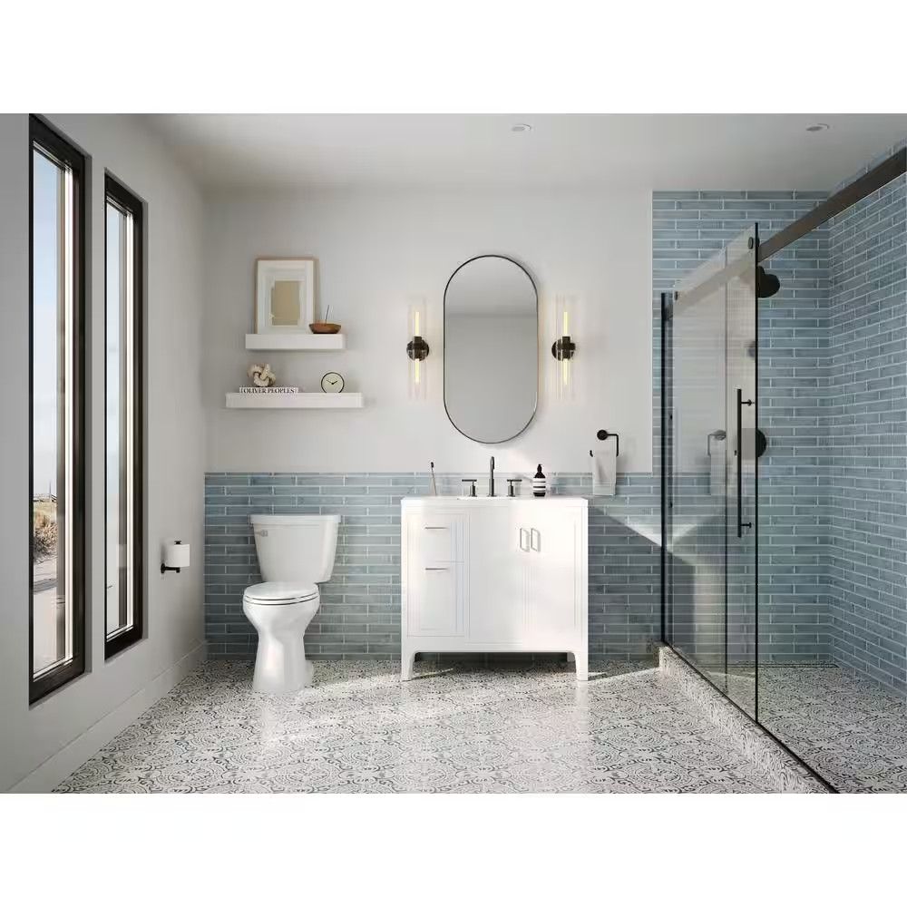 Newport Light Blue 2 In. X 10 In. X 11Mm Polished Ceramic Subway Wall Tile (40 P