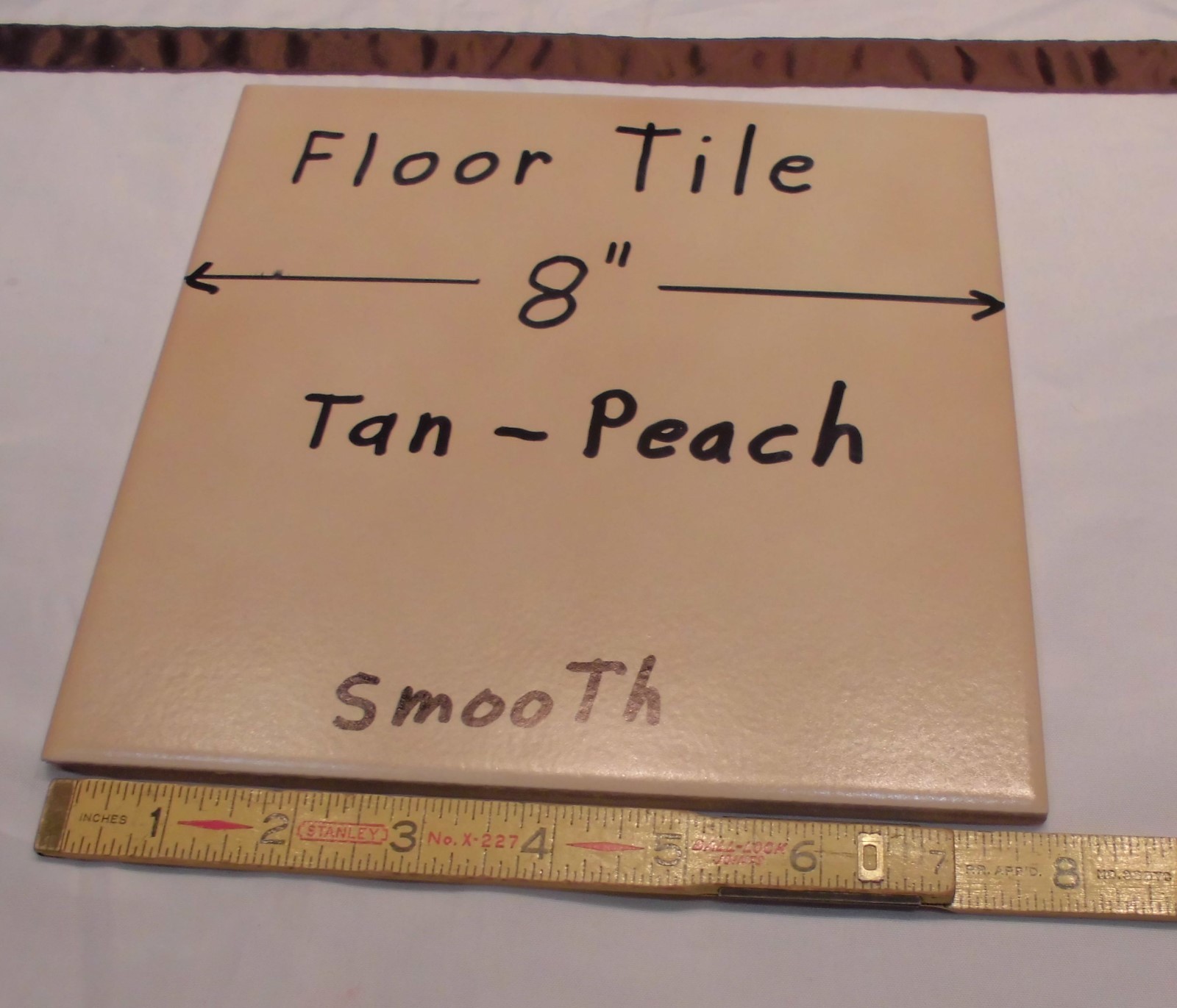 1 pc. *Tan-Brown-Peachy* Ceramic / Porcelain Floor Tile 8″ X 8″ Smooth Finish