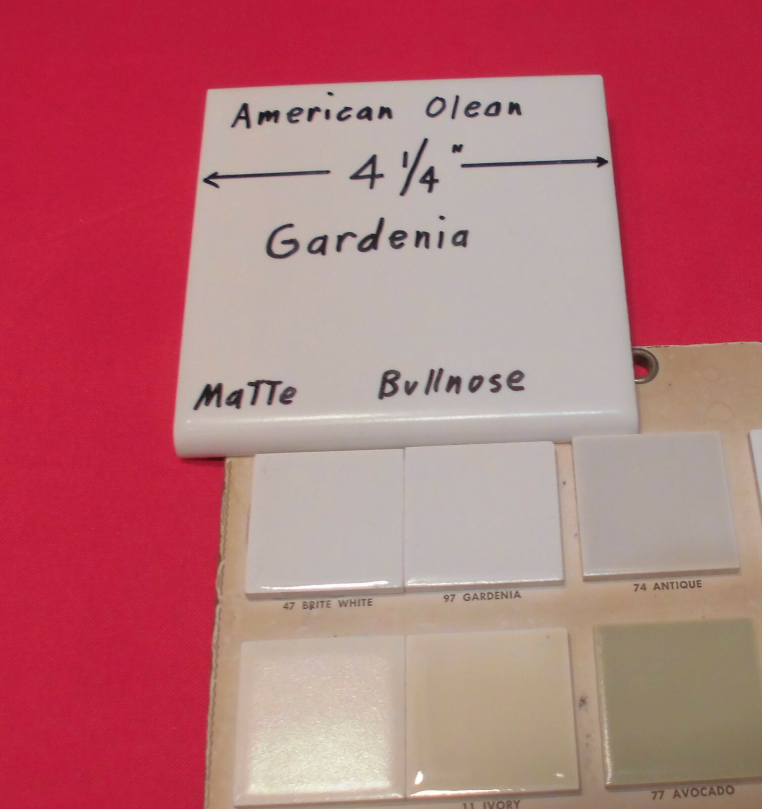 1 pc. Bullnose Ceramic Tile *Off-White – Gardenia* 4-1/4″ by American Olean #97