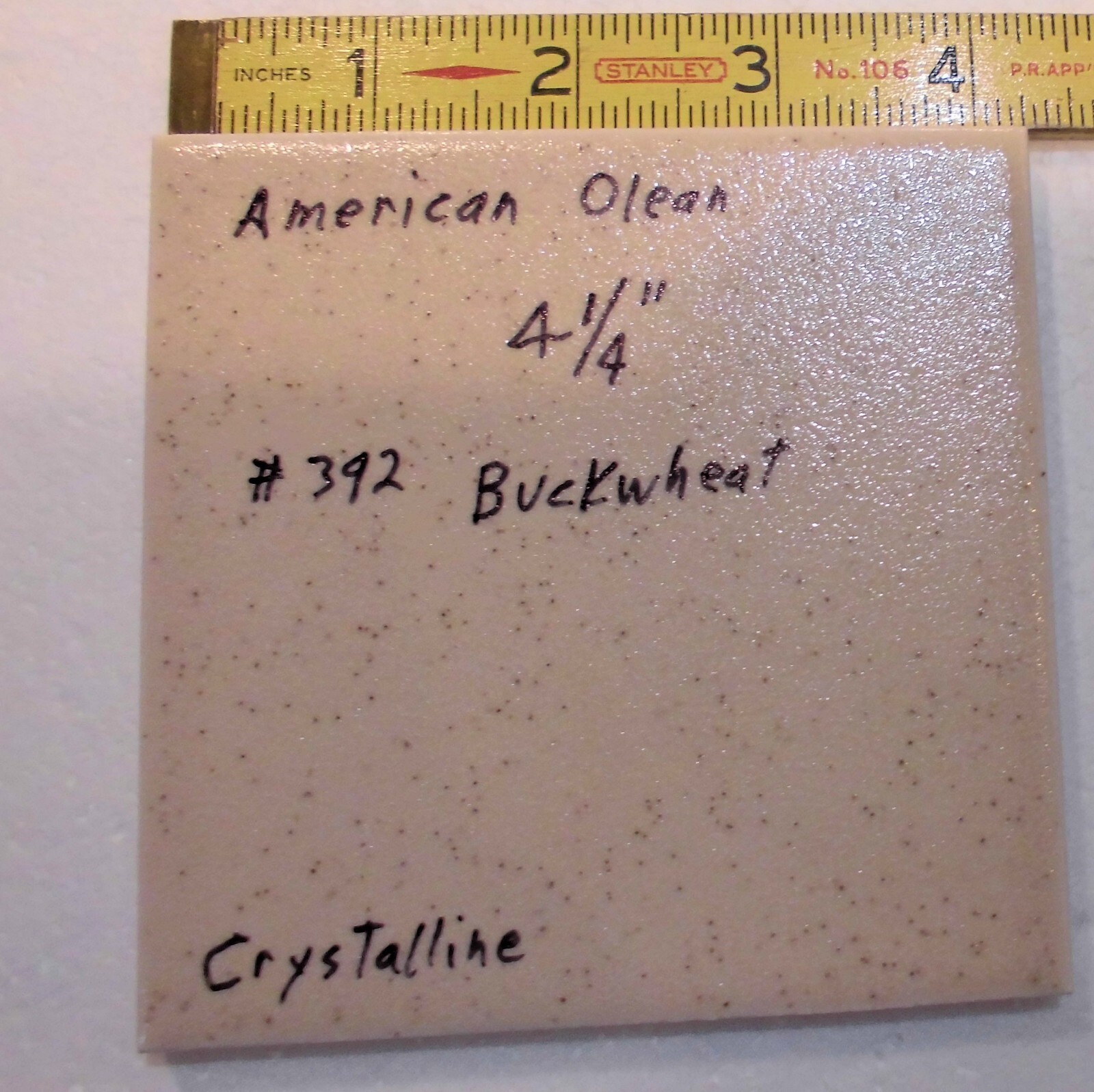 1 pc. Buckwheat: 4-1/4″ Crystalline Ceramic Tile, American Olean, Made 1980’s