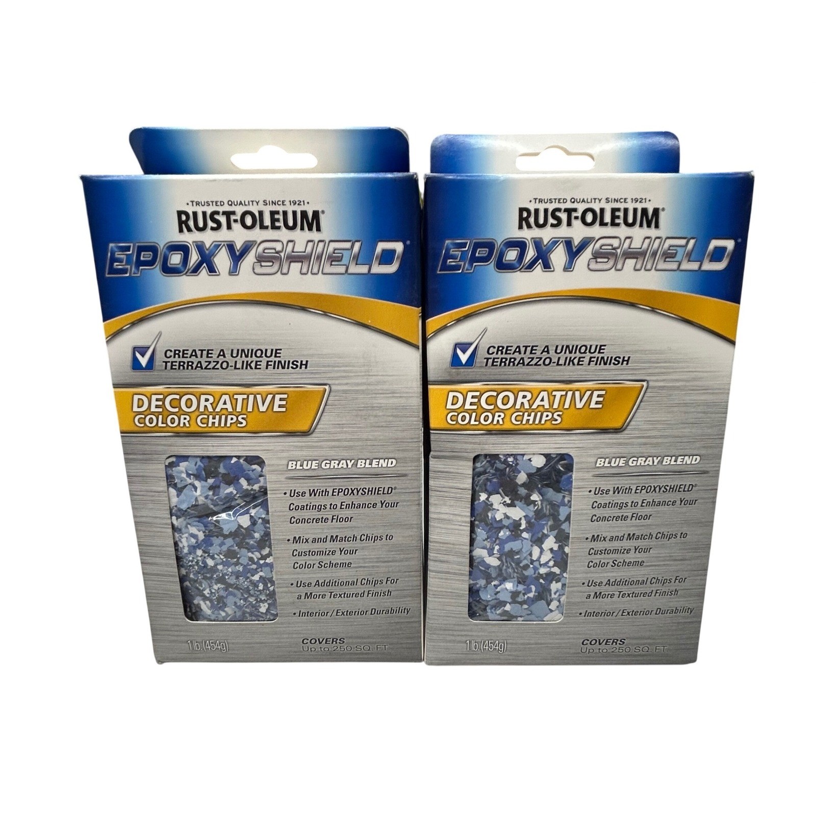 2lbs Rust-Oleum EpoxyShield Decorative Color Chips Blue Gray 50 sq feet NEW