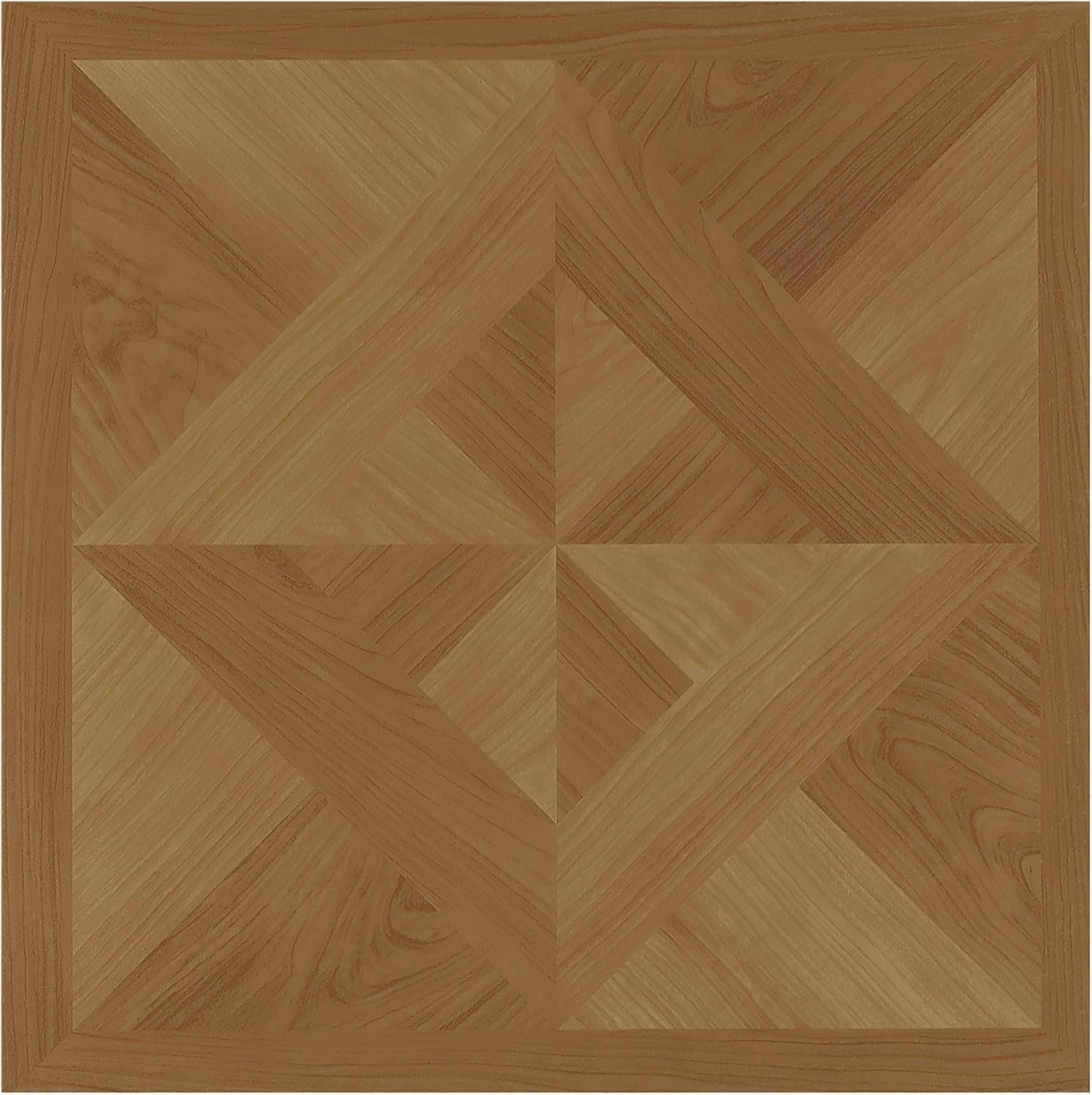 60 Self Adhesive 12in Vinyl Floor Tiles, 60 Tiles – 12″ x 12″, Light Oak Diamond
