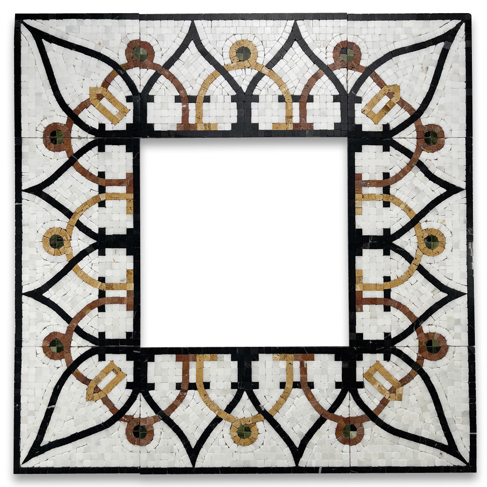 B0105P Charm Multi-color 7.1×11.8 Marble Mosaic Border Listello Tile Polished