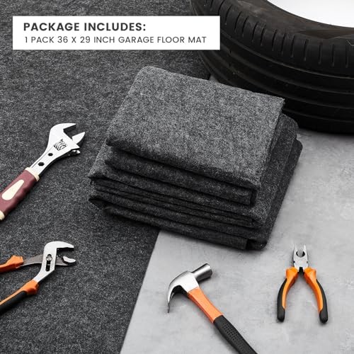 Pcs 29 x 36 Inch Garage Floor Mat Oil Spill Mat Oil Absorbent Pads Reusable, 1