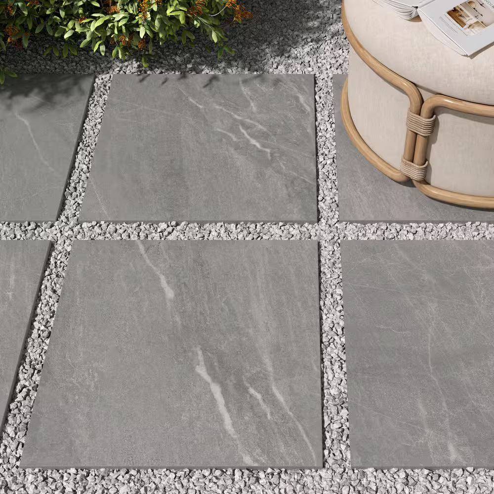 Porcelain Paver Tile 24×24 Outdoor Patio Pool Deck Slip Resistant Stone Steel