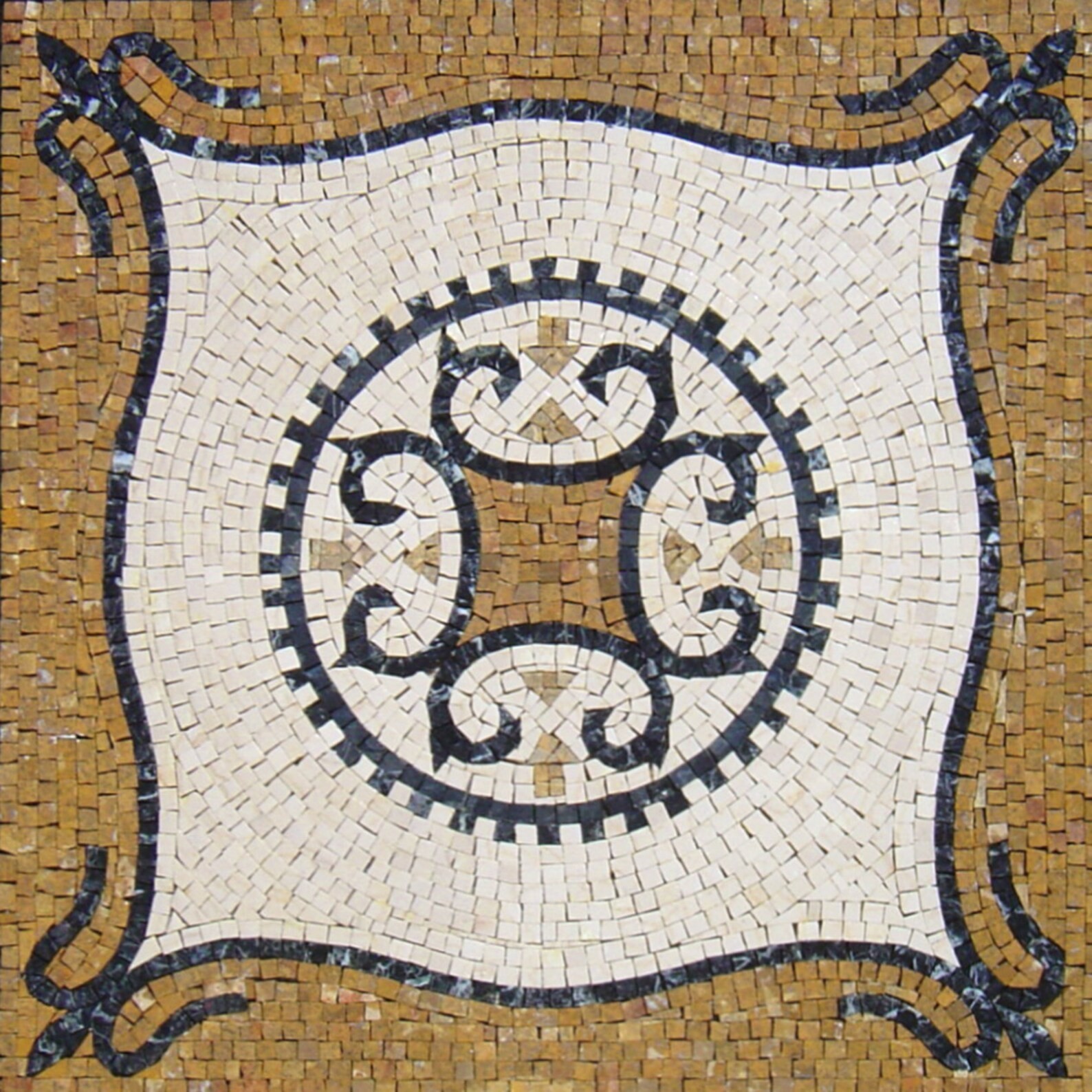 36” MEDALLION MOSAIC TILES | Square Shape Pattern Mosaic Tiles For Living Room