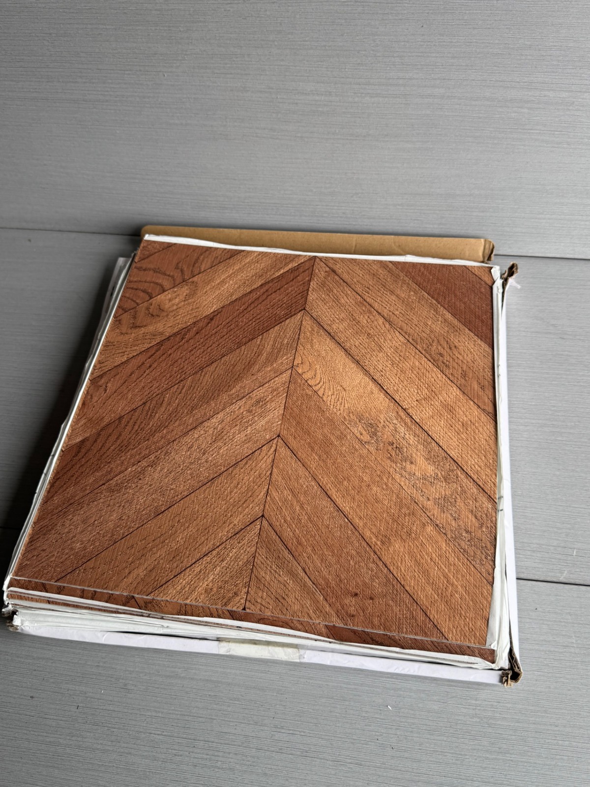 Art3d Peel and Stick Rigid Vinyl Floor Tile Chevron Wood Look-10PK