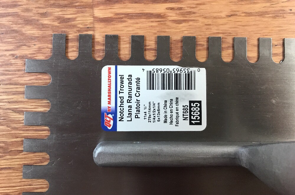 Marshalltown 11” Tile Flooring Trowel 1/4″ x 1/2″ x 1/4″