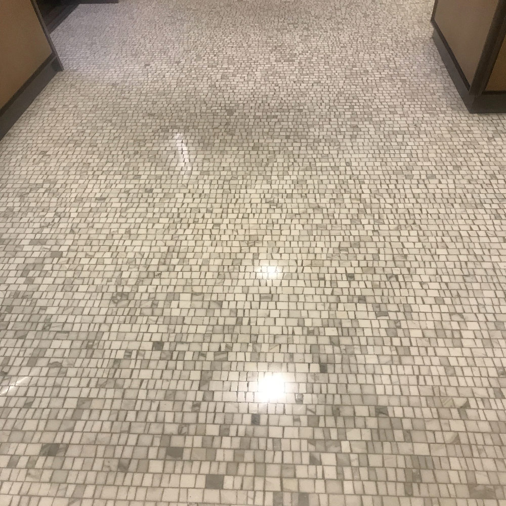 C29P Carrara White Marble HandClipped Random Broken Mosaic Tile Polished