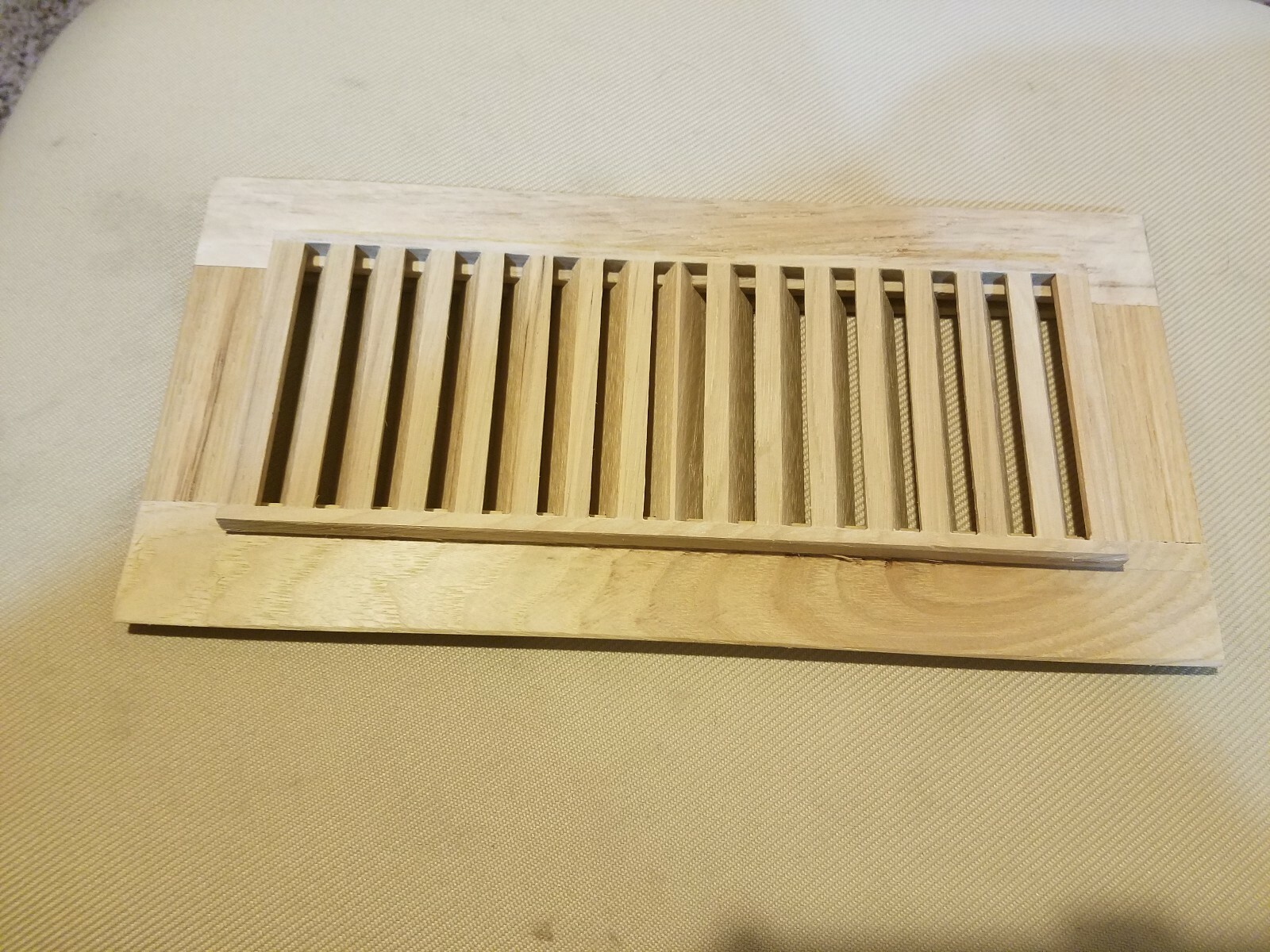 Unfinished Maple Natural Wood Self-Rimming Floor Register Vent Cover Grille