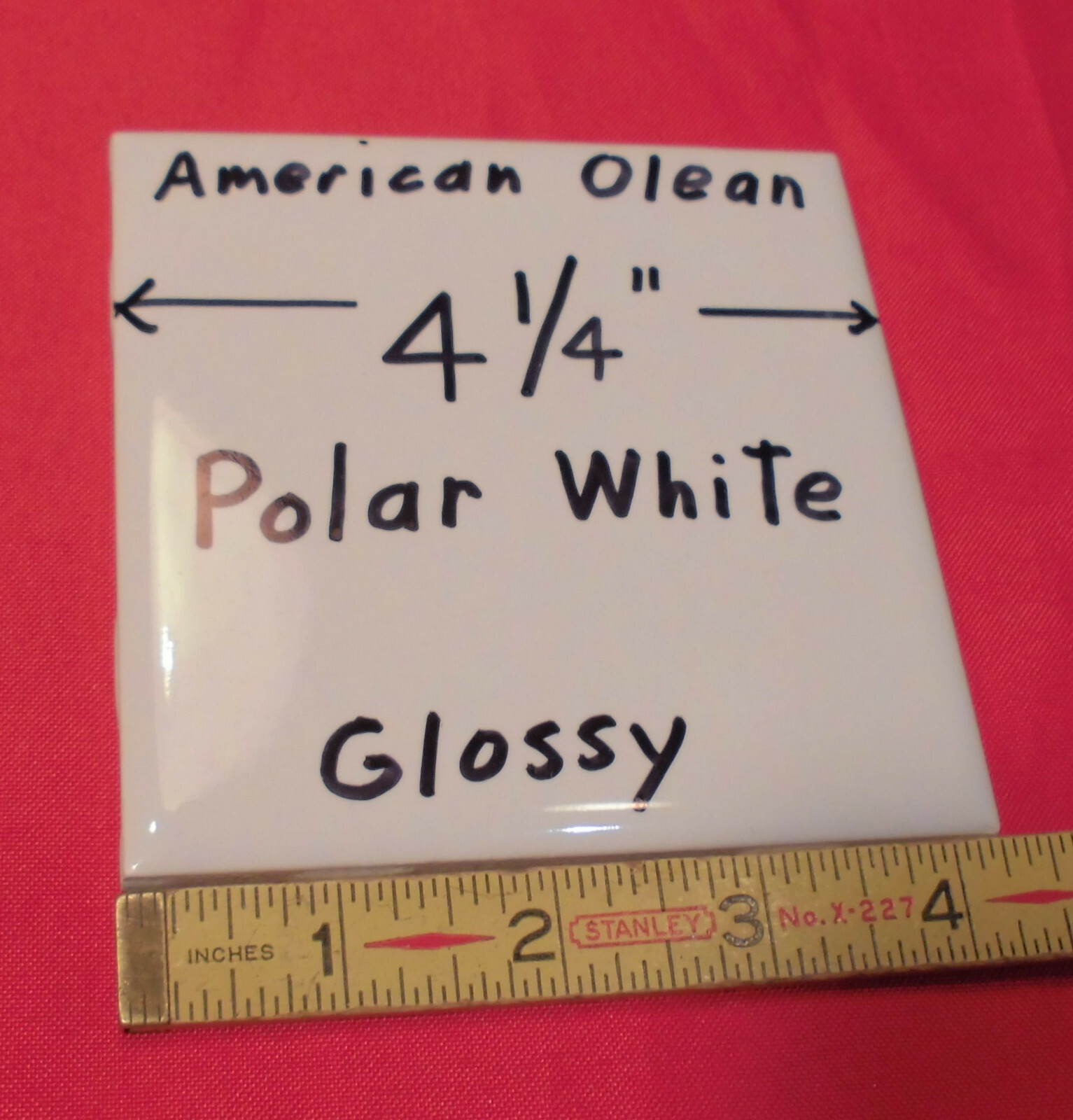 1 pc. Polar White Color: Glossy Ceramic Tile by American Olean Co. New, Mint