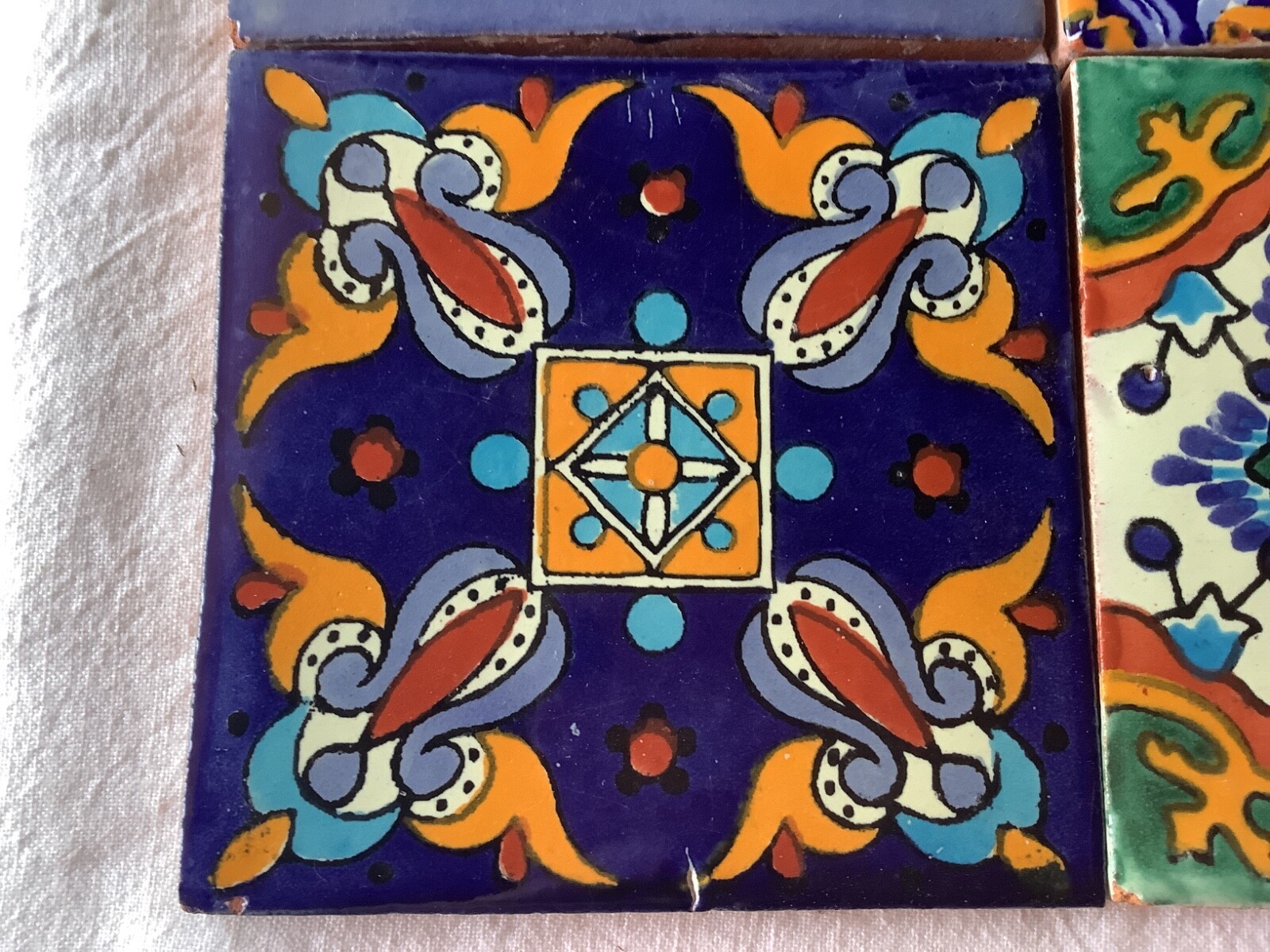 Mexican Tile 4×4″ Various colorful Tiles or Outdoor Coasters Set/4
