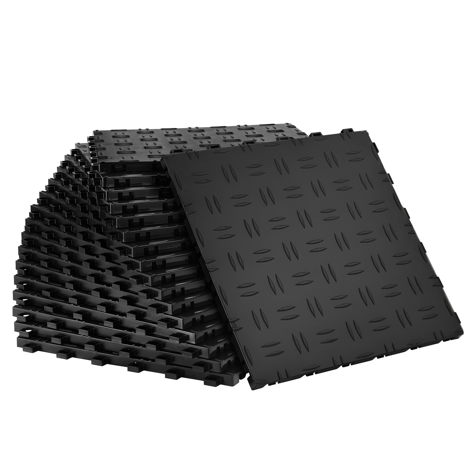 Uimoso Interlocking Garage Flooring Tiles 12×12 in, 25-Pack, Black