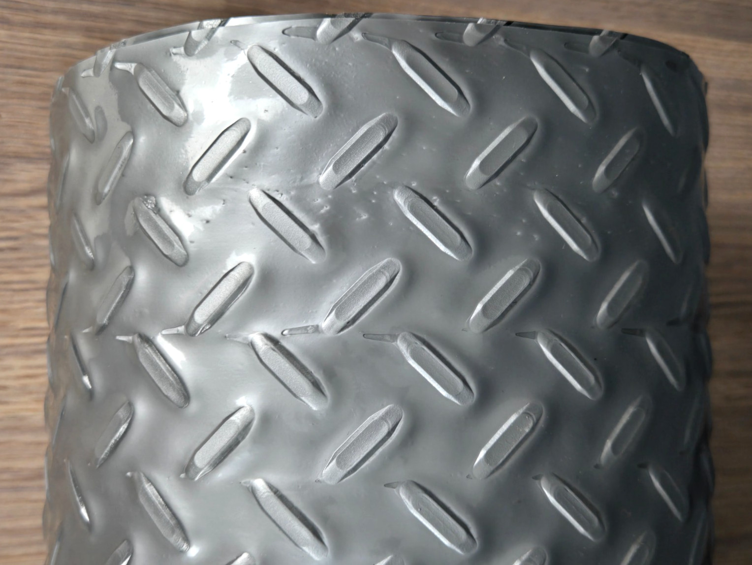 Very long 36″ wide roll PVC Diamond Plate Gray garage trailer floor mat 46 lbs.
