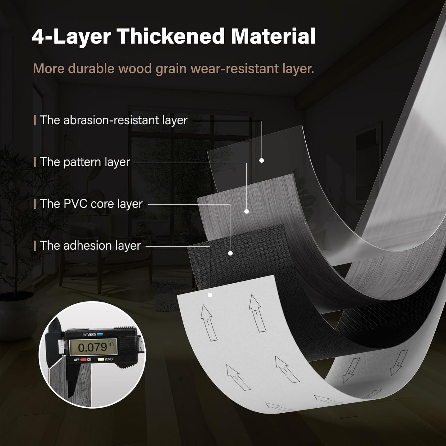 Peel and Stick Floor Tile Vinyl Flooring, Waterproof Vinyl Plank Flooring 36-Pac