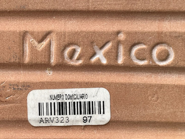 #4, #0, #3 TALAVERO GLAZED TERRA COTTA HOUSE NUMBERS TILES MEXICO; COBALT-MULTI
