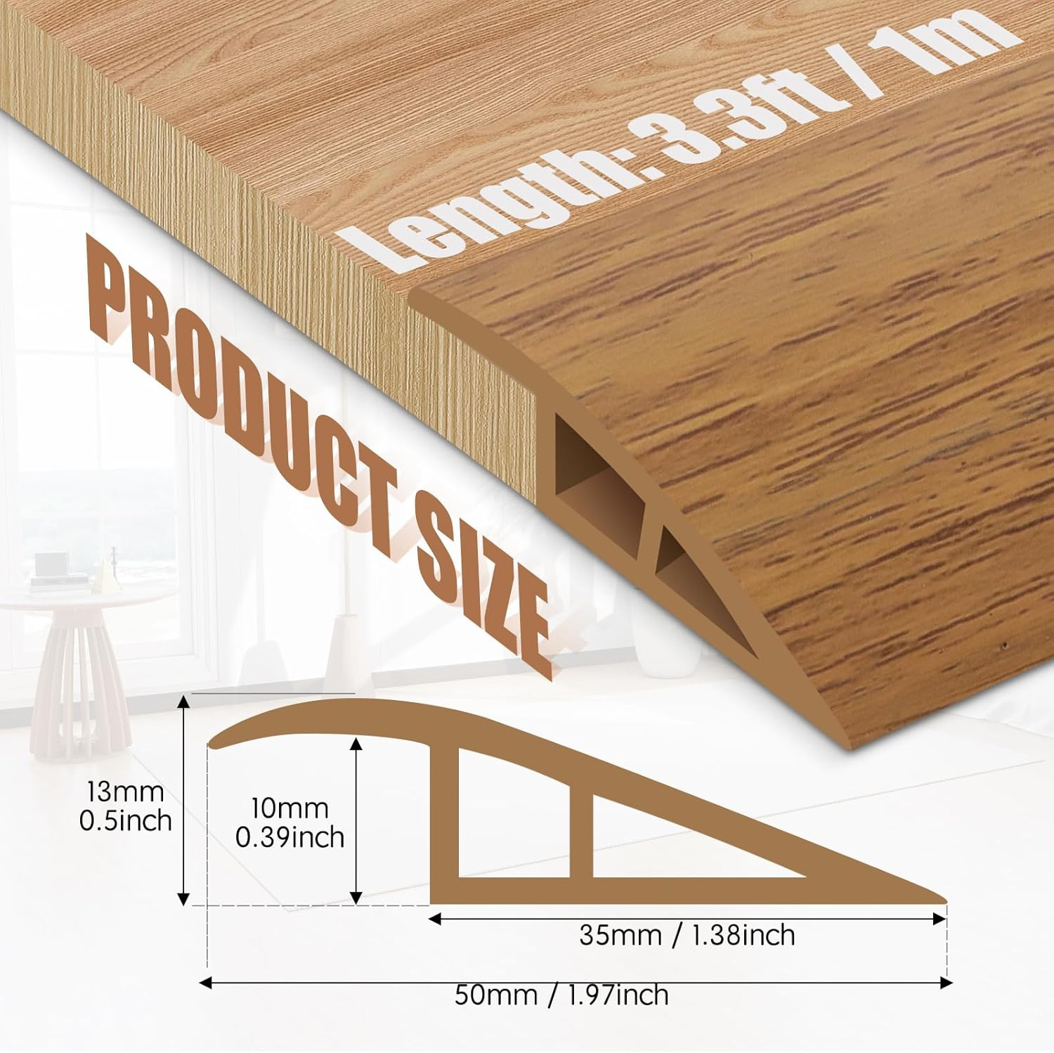 Floor Transition Strip Door Threshold 39″ Floor Transition Reducer Trim on The E