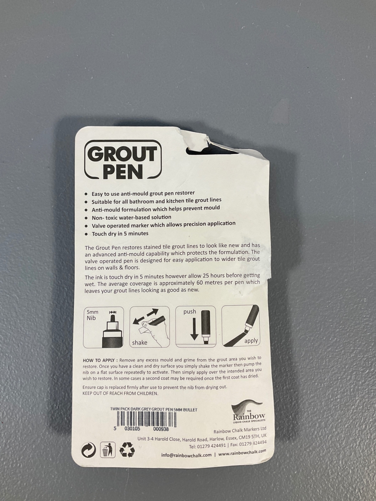 Grout Pen Dark Grey Tile Paint Marker: Waterproof Grout Paint, Tile Grout Colora