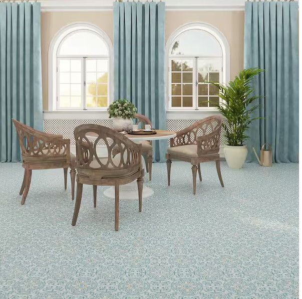 BaseCore Sicilian Blue Peel and Stick Waterproof Peel Stick Tile Flooring 12×12