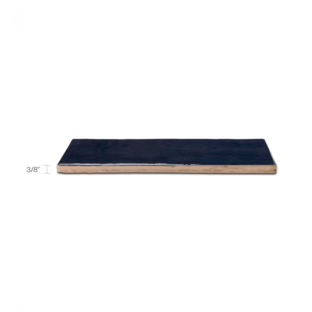 Cloe Subway Glossy Blue 2.5 In. X 8 In. Handmade-Look Ceramic Wall Tile (10.64 S