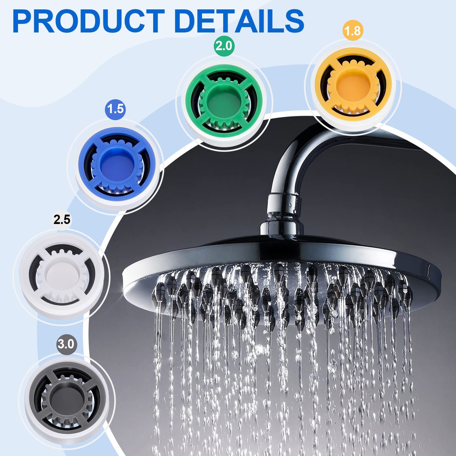 PAGOW 10pcs Shower Flow Reducer Limiter, gpm 1.5 Restrictor