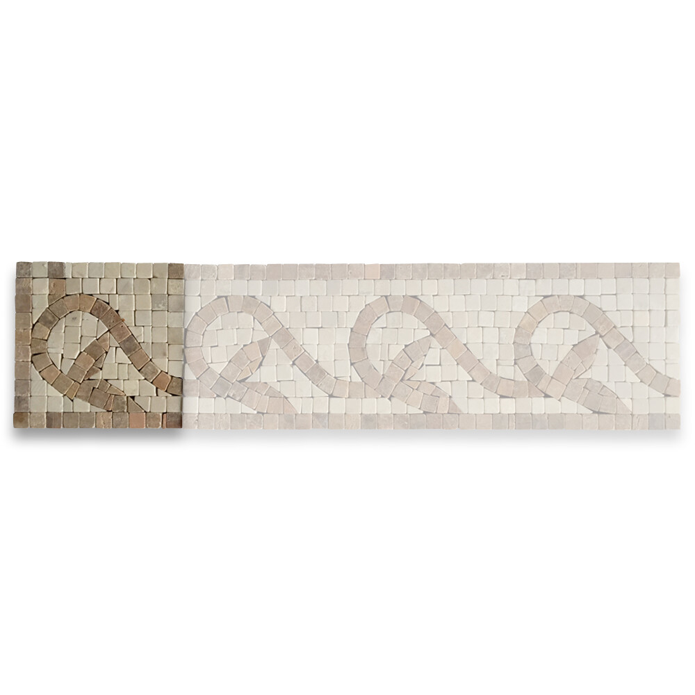 B0008CT Marble Mosaic Border Bathroom Accent Tile Vine Yellow 4×4 Tumbled