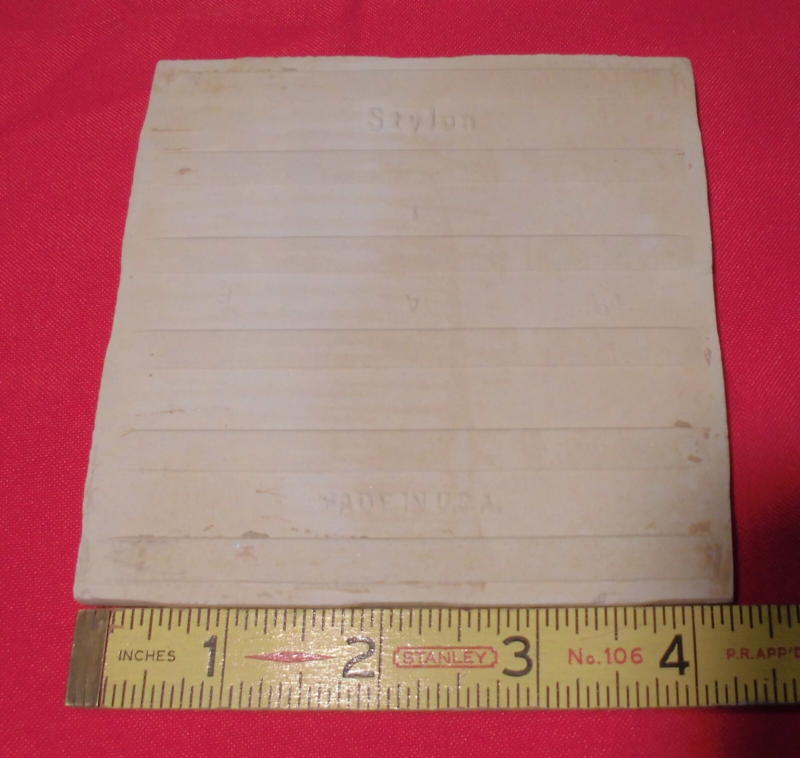 1 pc. Stardust Blue: 4-1/4″ Glossy Speckled Ceramic Tile by Stylon, Clean, Used