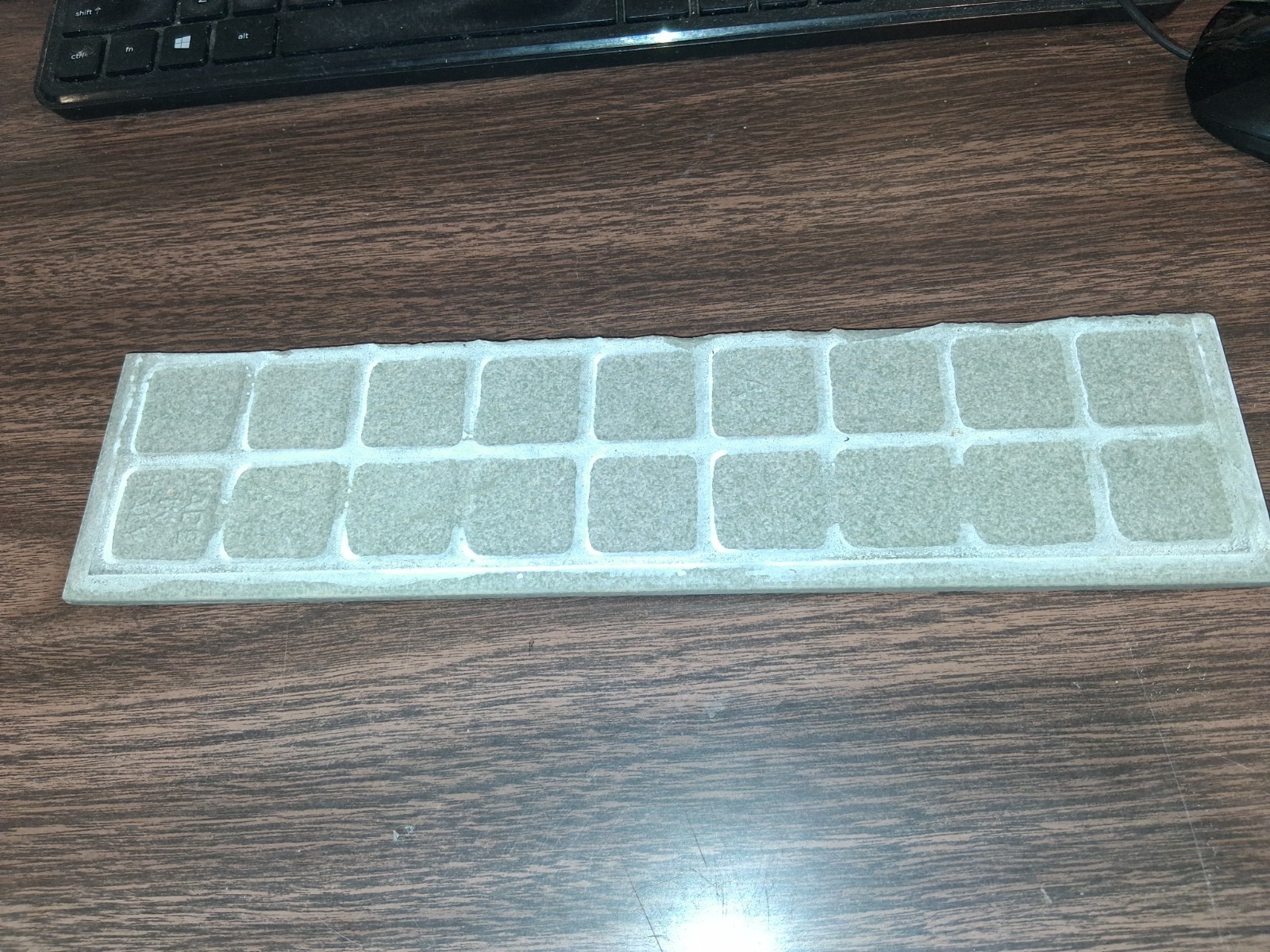 (8 PIECES) 3″ x 11.75″ GRAY ARDESIA BULLNOSE CERAMIC TILE TRIM/TEXTURE DESIGN