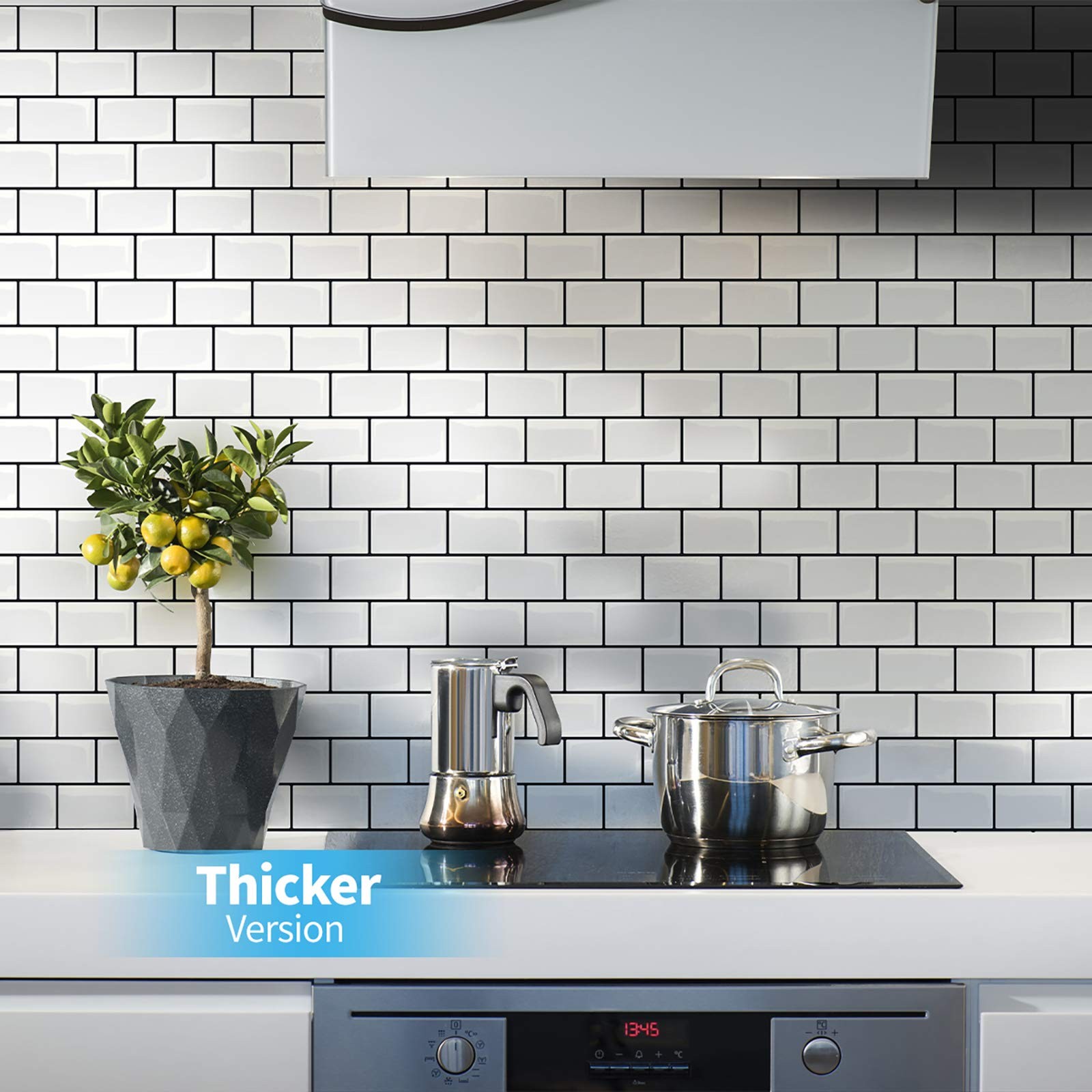 Art3d Peel and Stick Backsplash for Kitchen White Subway (10 Tiles Thicker