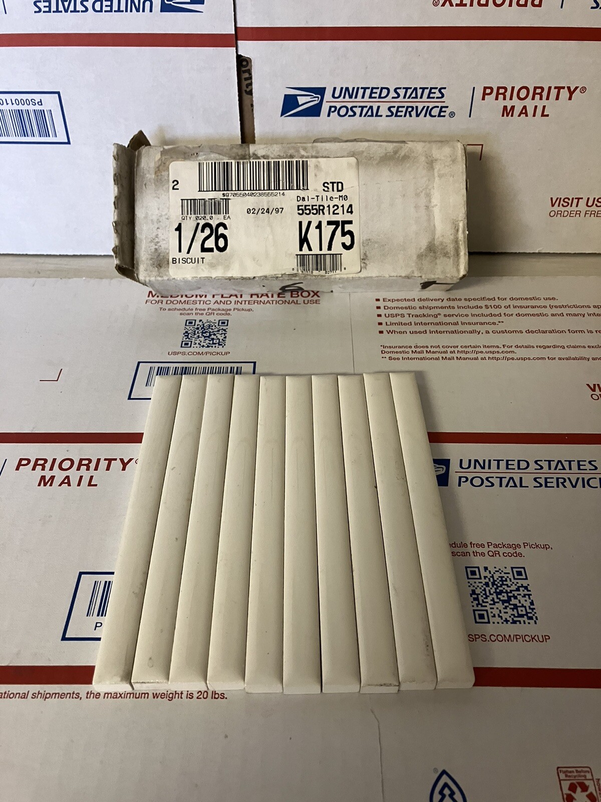 30 Pc’ Of Dal Tile 1/2” X6” #175 Biscuit Gloss NOS Ceramic Tile Liners