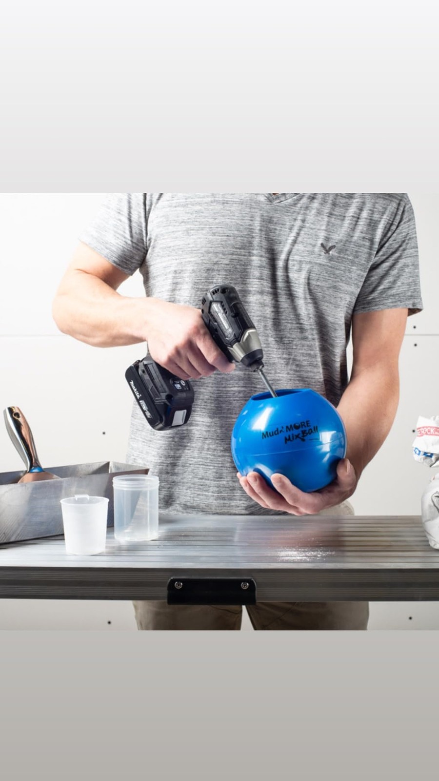 Mud n’ More MixBall – Mixes Quick-Setting Drywall Mud, Paint, Grout,