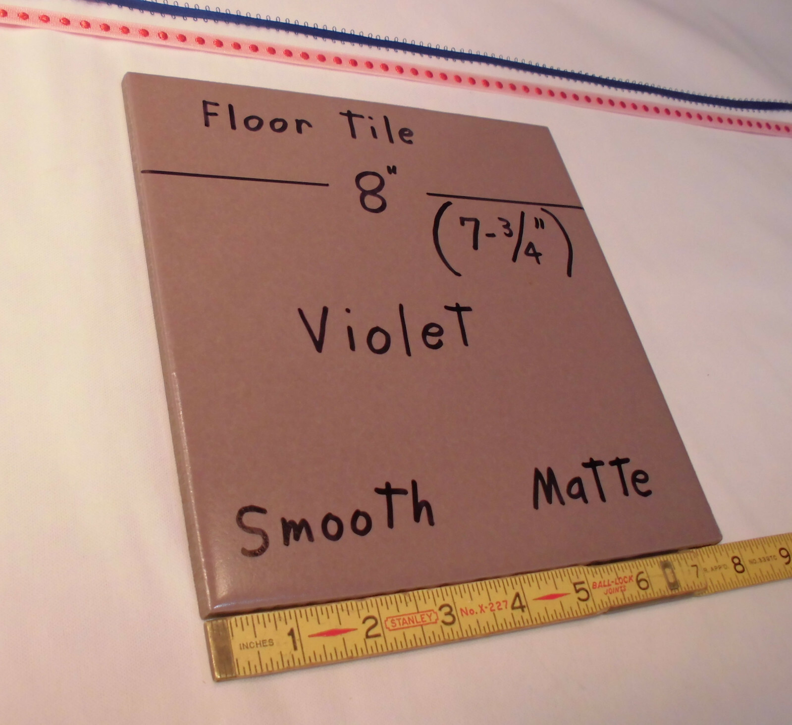 1 pc. “Violet-Pale Purple” Ceramic / Porcelain Floor Tile 8″ X 8″ Smooth Matte