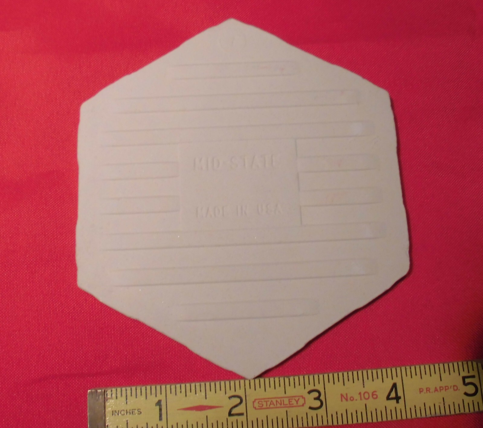 1 pc. Hexagon Ceramic Tile 4-5/16″ Crystalline, Antique White Color by Mid-State