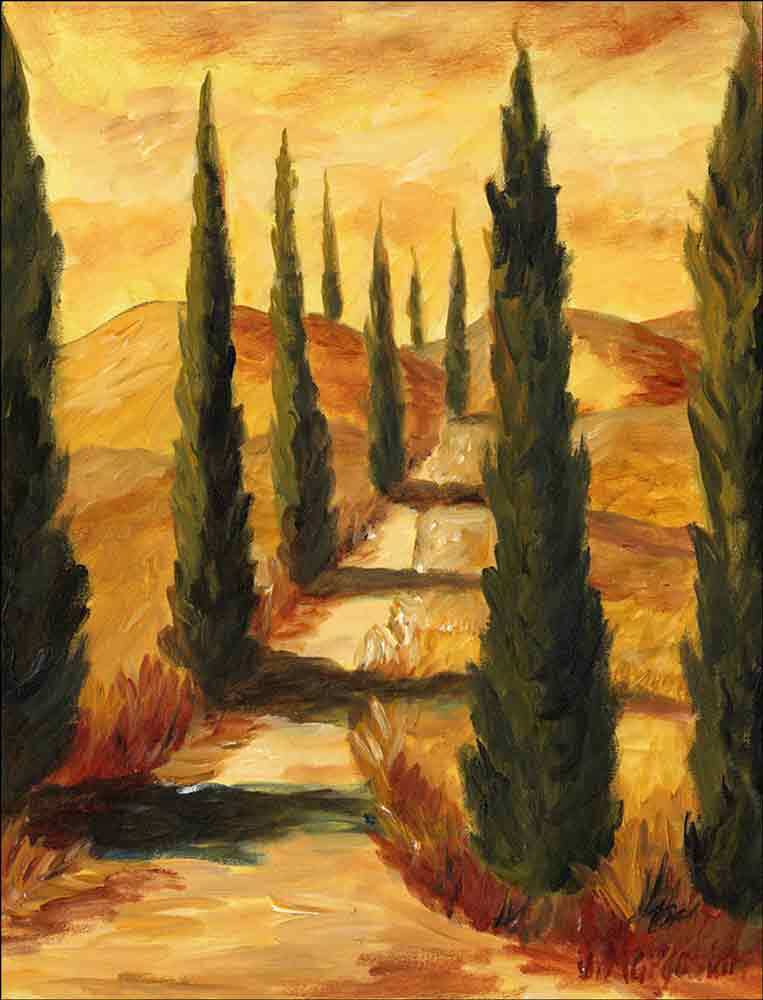 Cypress Tree Accent & Decor Tile Joanne Morris Margosian Tuscan Art JM095AT