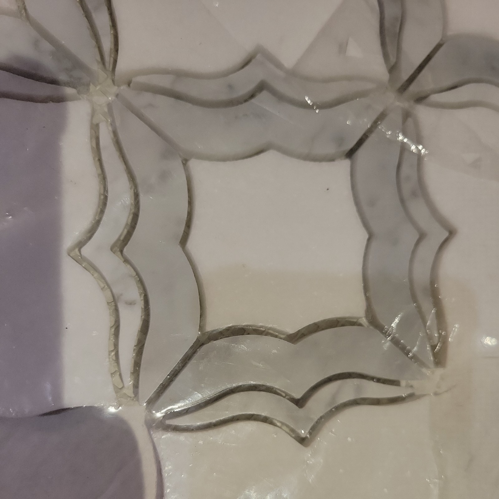 7 packs Boutique stone tiles White 10.15 in x 10.15 in natural stone tiles