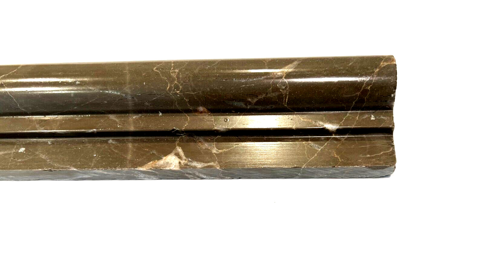 2X12 Smoky Brown Polished Marble Ogee Chair Rail Profile Molding Wall Trim Piece