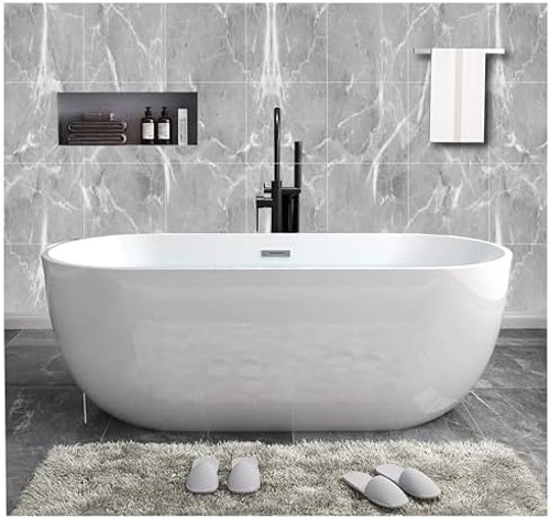 10-Sheet Peel and Stick Backsplash Marble Look 12″X12″ Self Adhesive Wall Til…