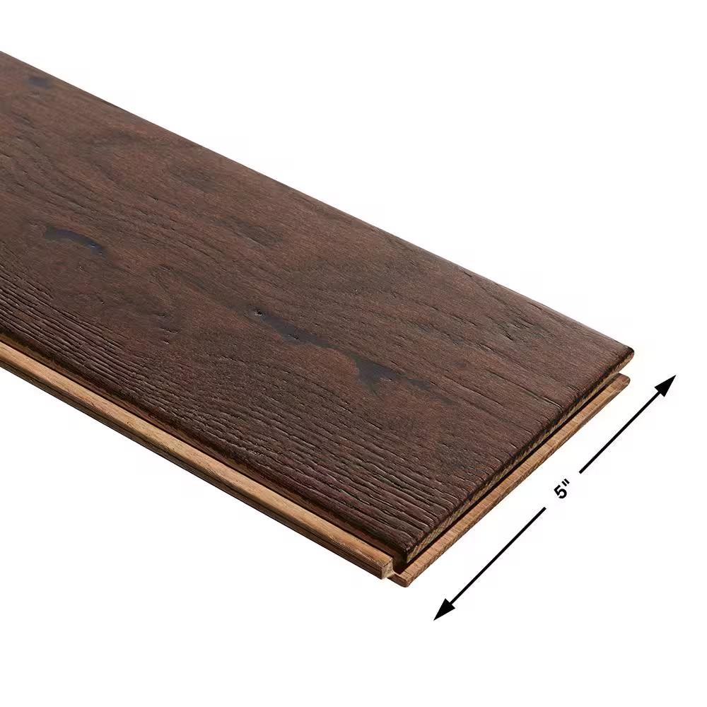 Pacific Grove French Oak 3/4 In. T X 5 In. W Wire Brushed Solid Hardwood Floorin